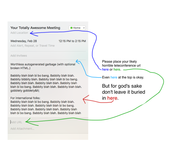 Where to put meeting URLs
