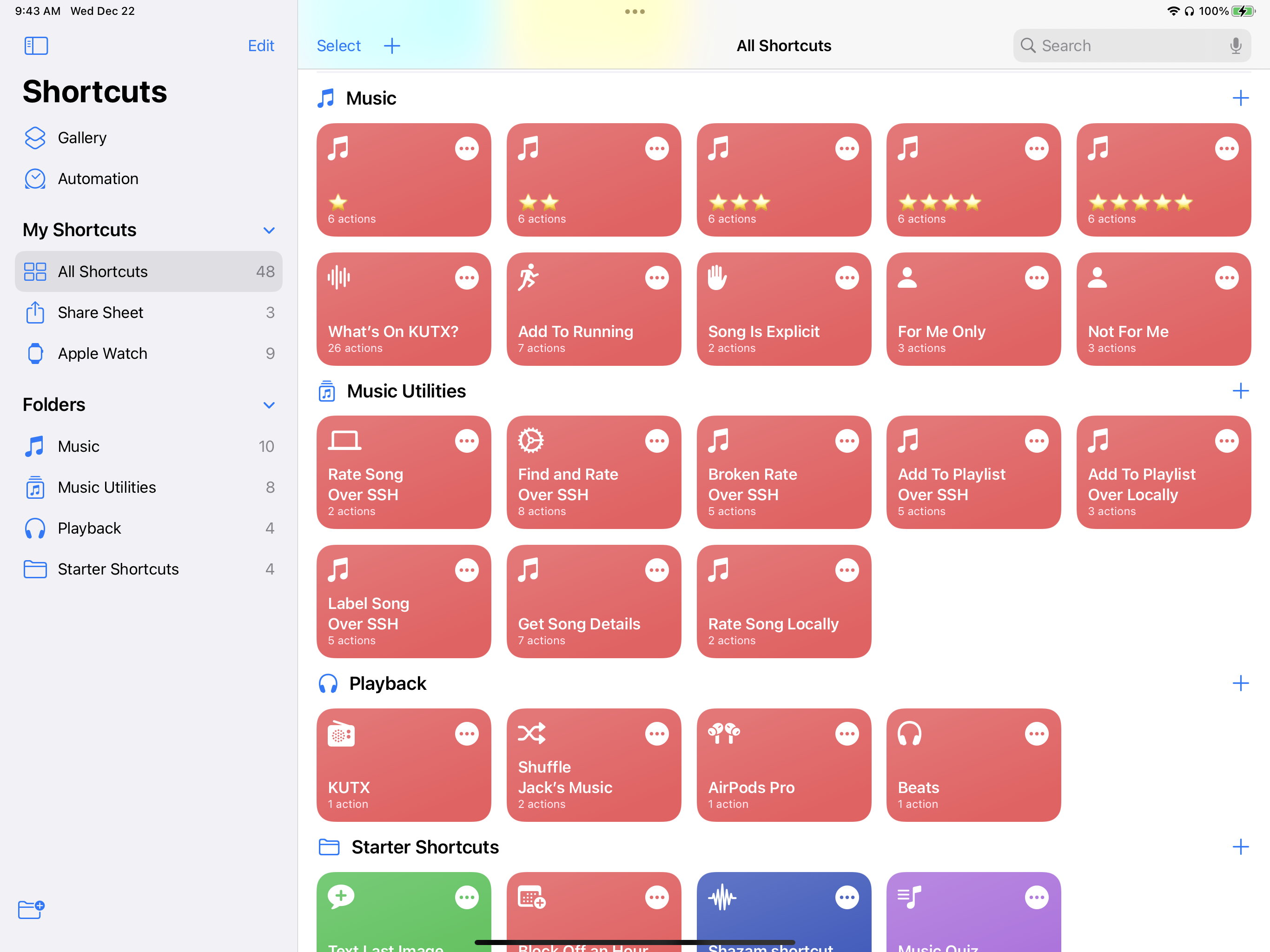 iPad Music Shortcuts