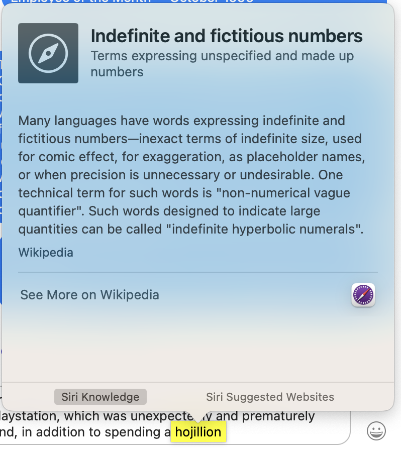 Hojillion Siri Knowledge