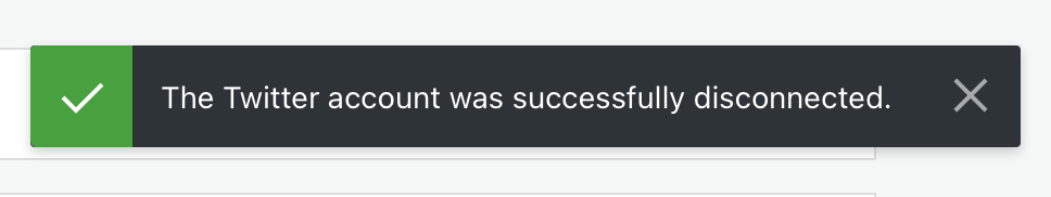 The Twitter account was successfully disconnected.