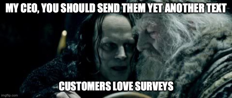 CMO Wormtongue presses CEO Theoden of Rohan to send more marketing texts